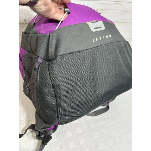 North Face Jester Backpack Hiking Camping Bag Purple Gray Womens Girls sleeping main image 16